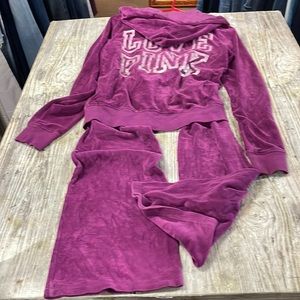 Purple Velour  VS Pink Sweatsuit